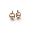 Gold-tone earrings with large sparkling stones.
