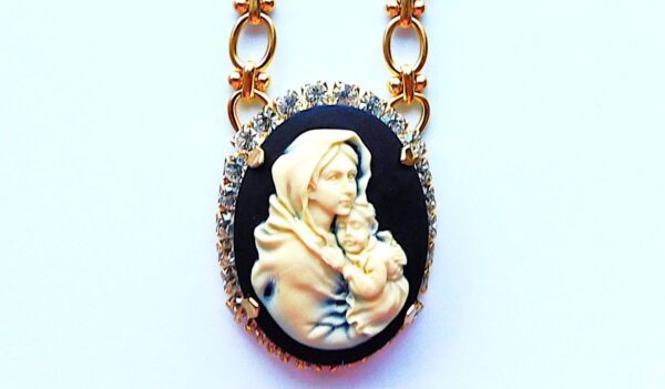 Virgin Mary with Jesus Cameo Necklace - Image 2