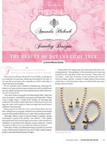 Magazine spread showing pearl necklace design